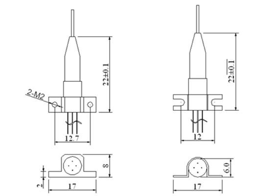Modules optiques coaxiaux de laser de diode du tresse DFB de fibre pour les émetteurs optiques